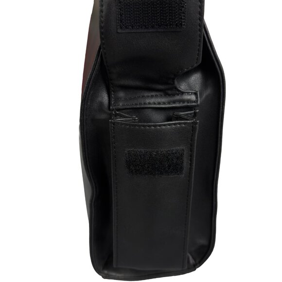 Vintage Guess Black Leather Shoulder Bag Crossbody Zip Pocket Logo Hardware - Picture 6 of 14